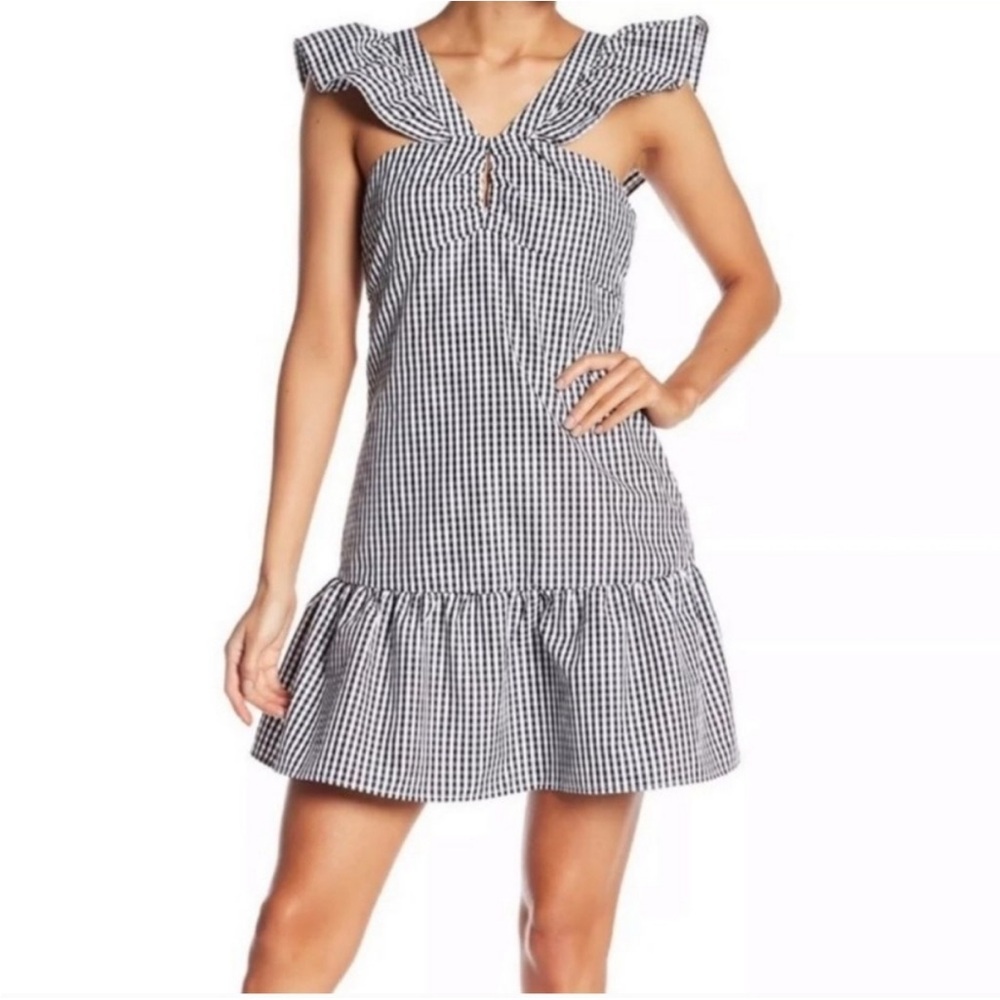 Romeo + juliet couture gingham dress medium black white